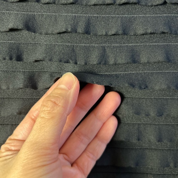 Banana Republic Womens Black Tiered Ruffle Dress Small Sheath Cocktail Stretch - Picture 13 of 15